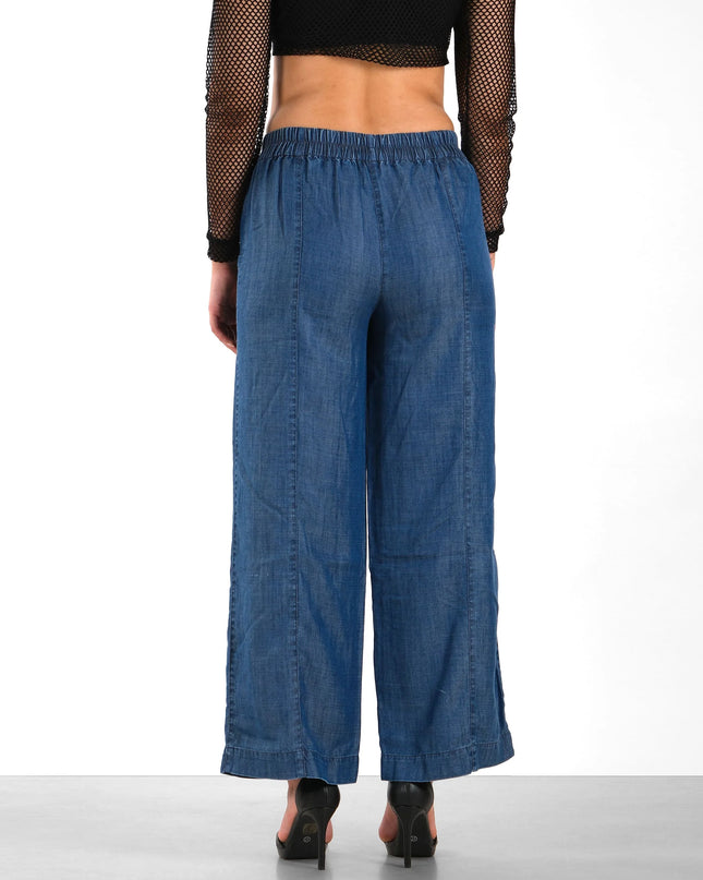 Knotted Front Straight-Fit Cotton Trousers