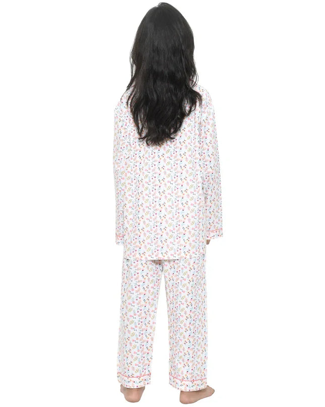 Floral Printed Cotton Girls Nightwear