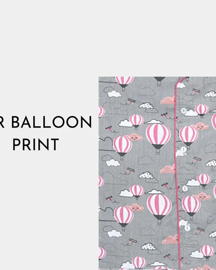 Hot Air Balloon Printed Cotton Girls Nightwear