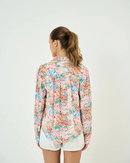 Ditsy Floral Poplin Shirt Dress with a Feminine Fit