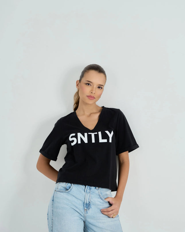 Cotton Tee with Bold Summer Graphic Print