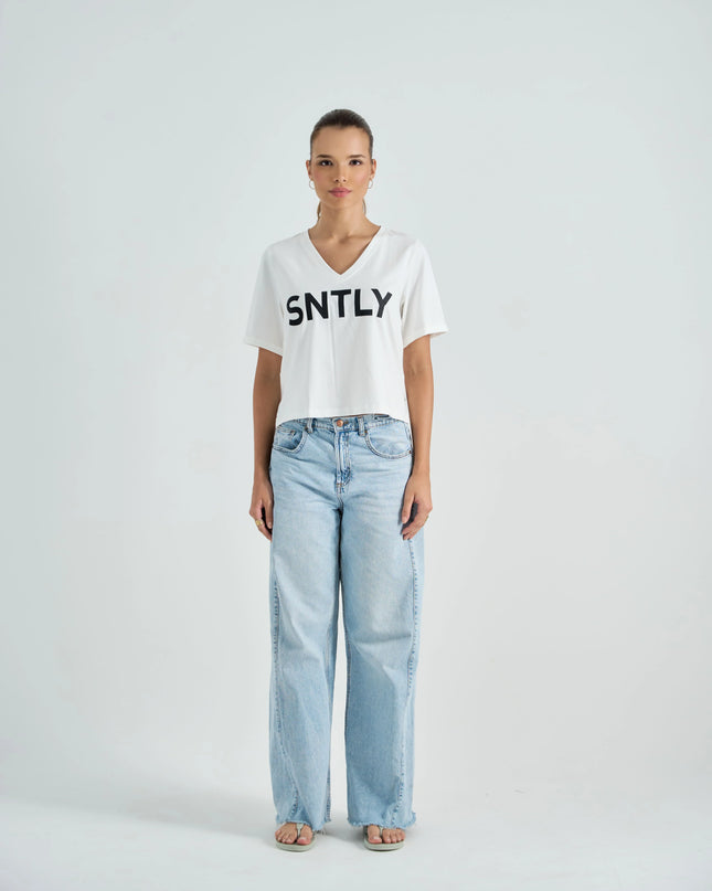 Casual Printed Tee in Soft Cotton Elastane