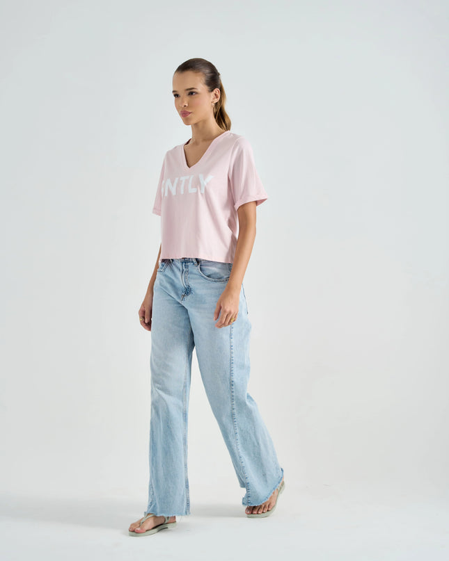 Pink Cotton Tee with Fun Graphic Detailing