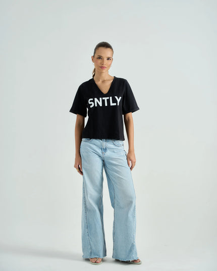 Cotton Tee with Bold Summer Graphic Print