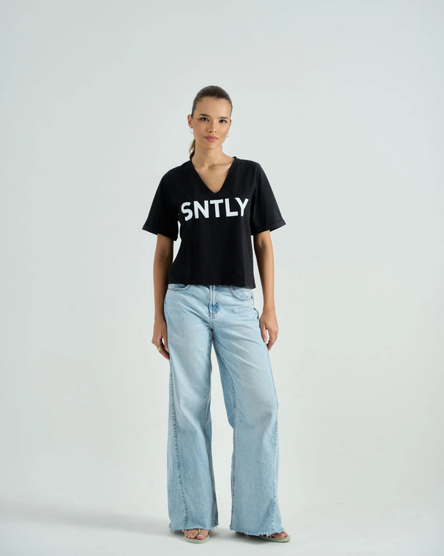 Cotton Tee with Bold Summer Graphic Print