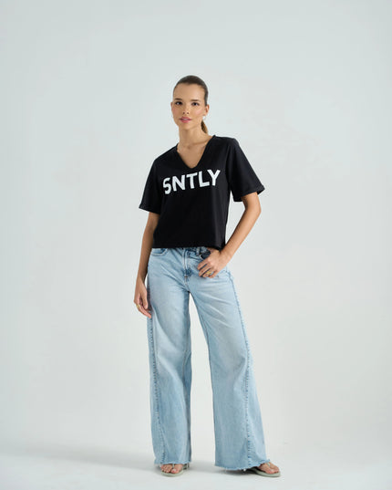 Cotton Tee with Bold Summer Graphic Print