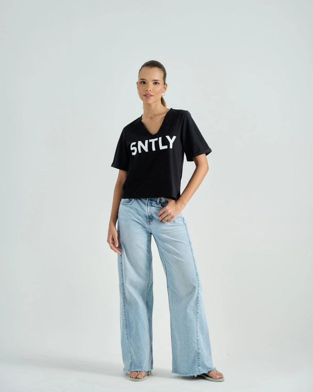 Cotton Tee with Bold Summer Graphic Print