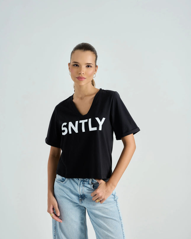Cotton Tee with Bold Summer Graphic Print