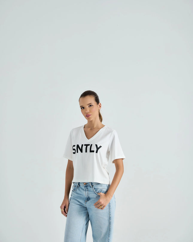 Casual Printed Tee in Soft Cotton Elastane