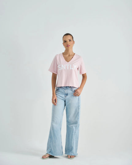 Pink Cotton Tee with Fun Graphic Detailing
